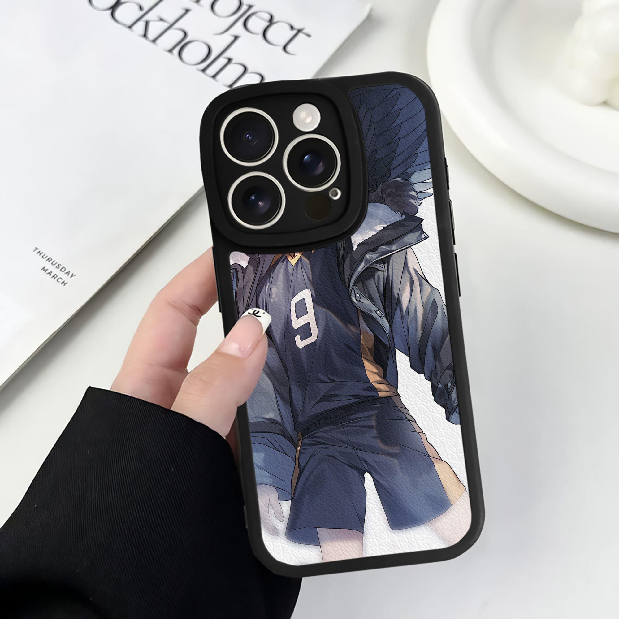 （画像用） ハイキュー!! Haikyu!! 【iPhone 16シリーズ対応】シリコンスマホケース（レザー調） 材質：シリコン